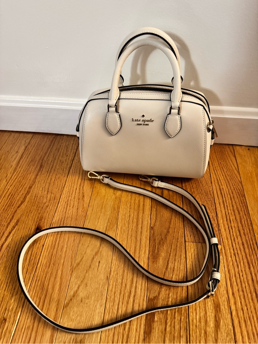 kate spade cream mini satchel with detachable strap